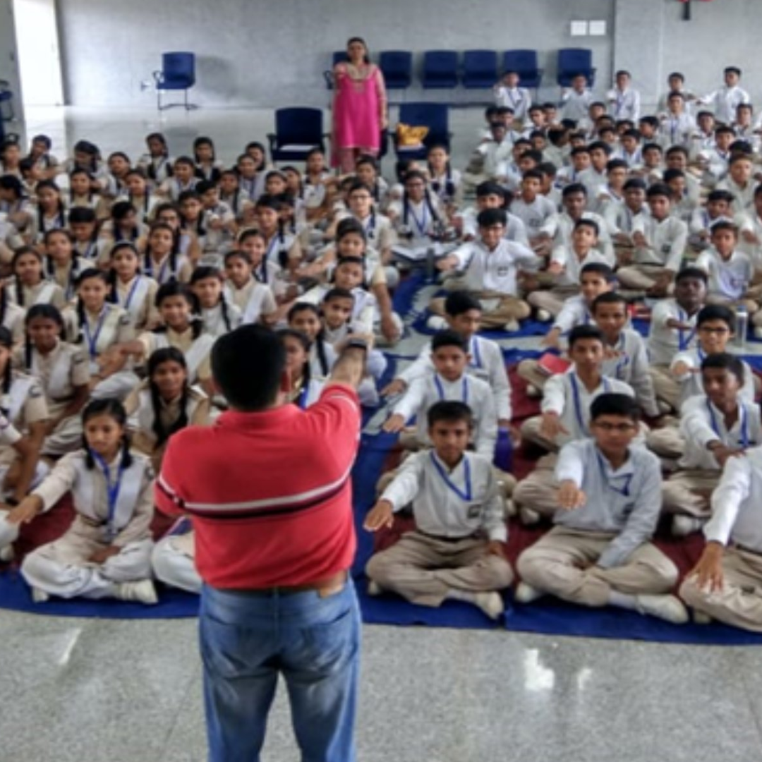 Students in school assembly