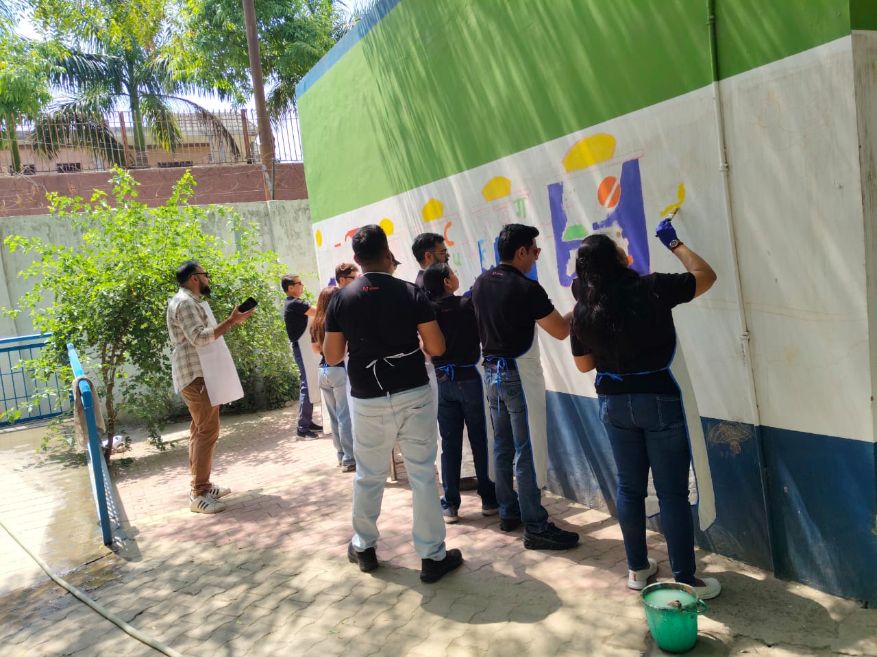 Wall painting detail with environmental message