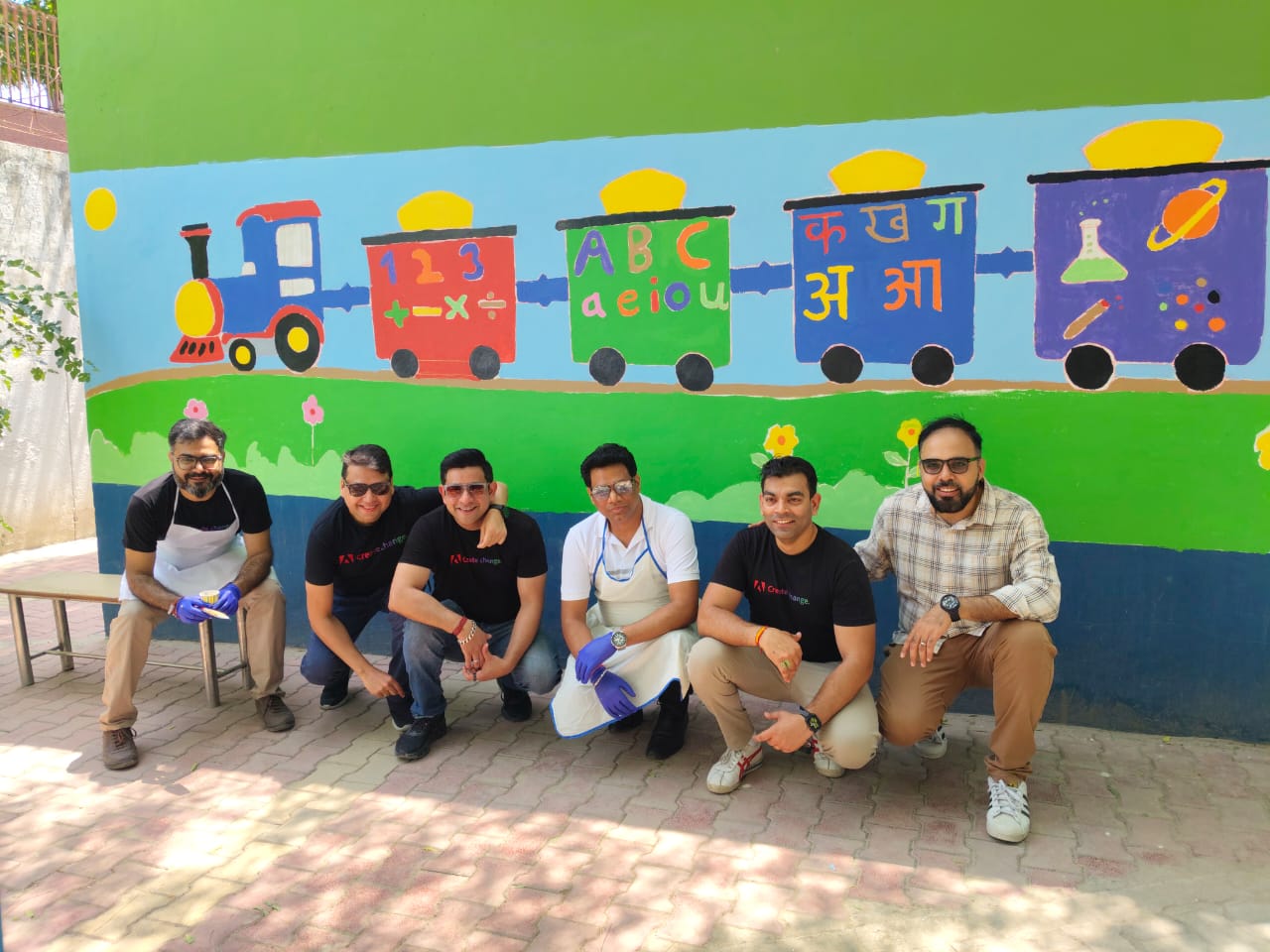 Community mural painting detail