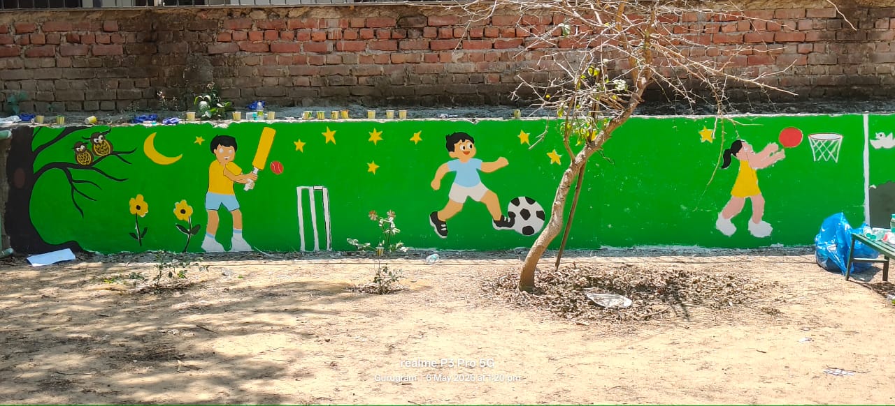 Painted wall promoting environmental awareness