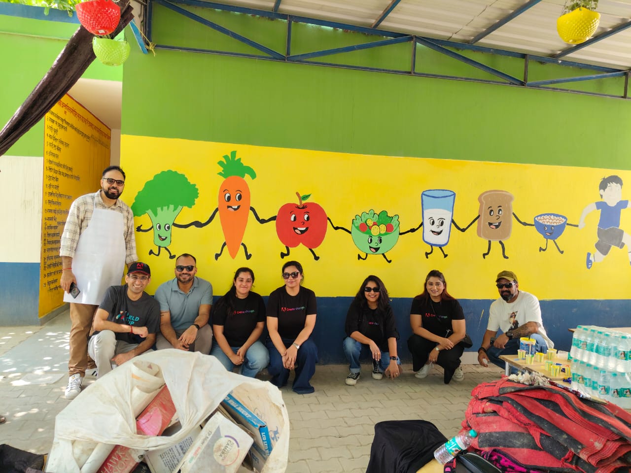 Finished vibrant wall painting