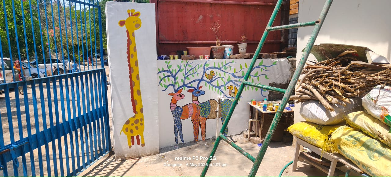 Community wall painting artwork